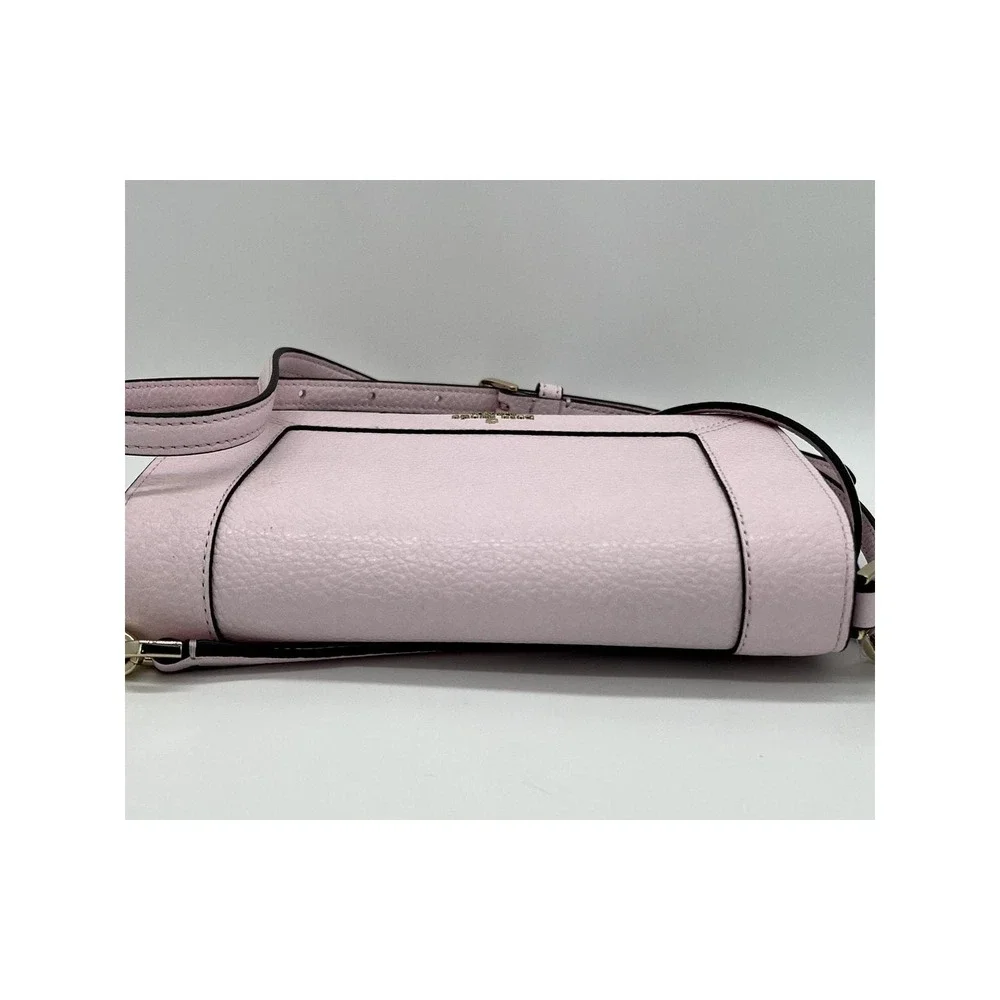 NWT Kate Spade Leno Poweder Pink Small Flip Crossbody Pebbled Leather Pocketbook